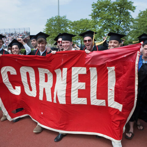 Commencement 2009: The Cornell Banner is displayed at the 2009 Procession and Commencement Ceremony.