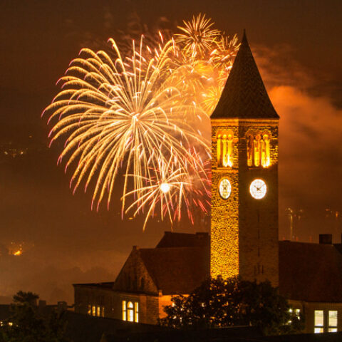 Fireworks over Cornell.