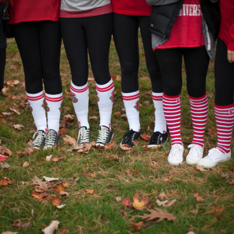 Members of the Cornell Women's Lacrosse Team at Homecoming.