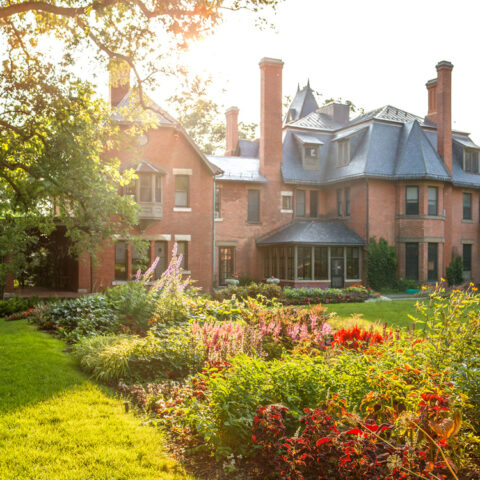 Building on campus in summer