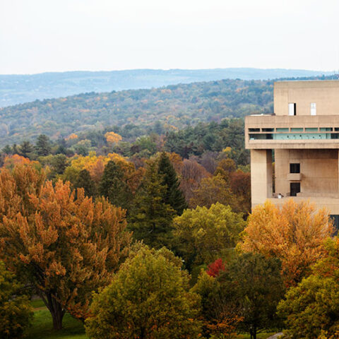 View of Johnson Museum from above