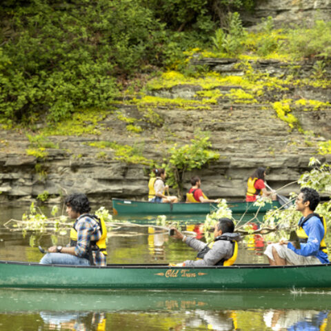 Reunion 2022: Canoeing on Beebe Lake.