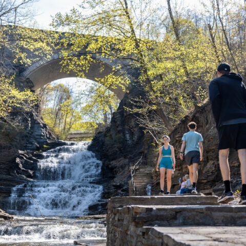 Hiking the Cascadilla Gorge Trail.