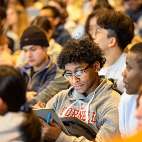 First Day of classes Spring 2024 - Physics class in Rockefeller Hall