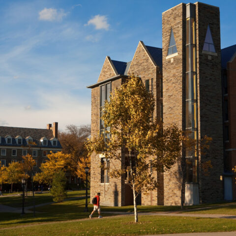 Mews Hall in fall.